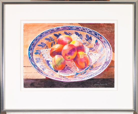 Peaches on Cecelia's Doilie by Mary Frances Pratt
