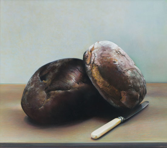 Still Life with Burnt Bread and Bone-Handled Knife by Andrew Hemingway