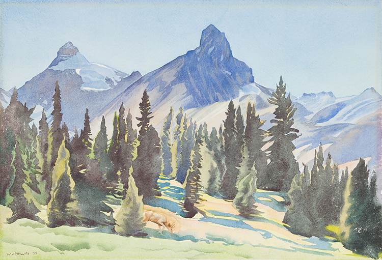 Mt. Athabasca by Walter Joseph (W.J.) Phillips