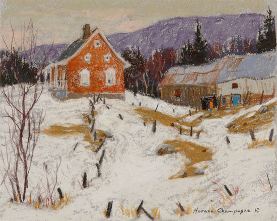 Winding Fence Posts, Cap aux Corbeaux, Baie St-Paul, PQ by Horace Champagne