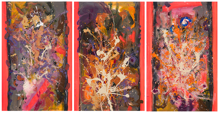 Fall Grass Triptych by Jack Leonard Shadbolt