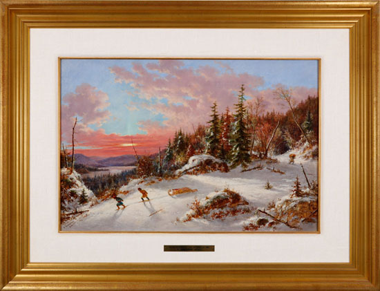Hunters Returning in Winter Sunset by Cornelius David Krieghoff