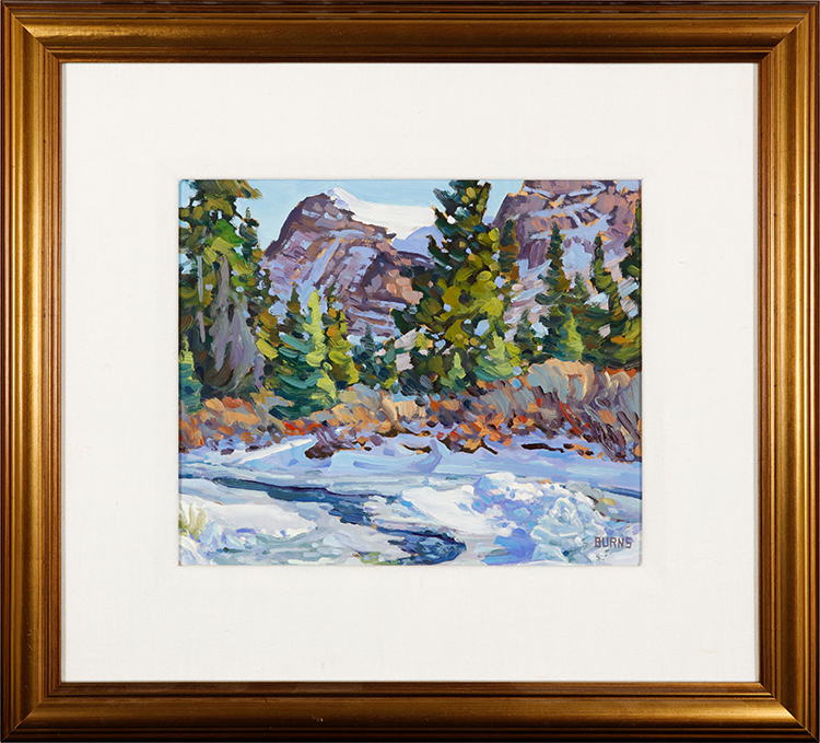 Crowfoot Glacier and Creek in Winter by Bill Burns