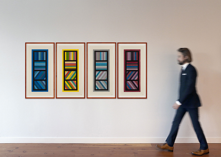 Bands of Color in Four Directions (Vertical) par Sol LeWitt