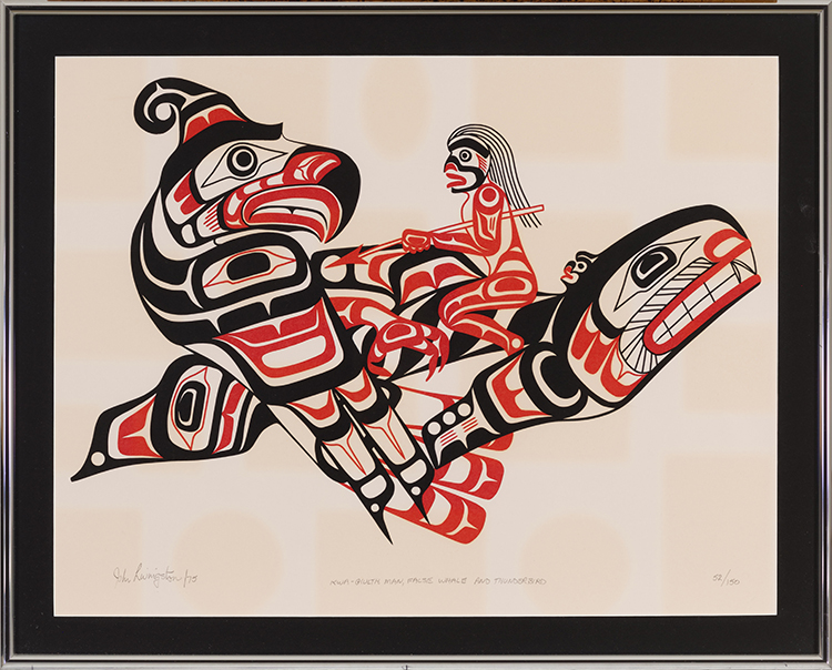 Kwa-Giulth Man, False Whale and Thunderbird by John A. Livingston