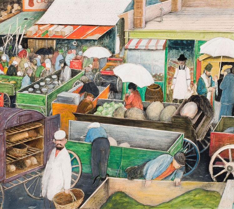 Old Dufferin Street Market, Winnipeg by William Kurelek