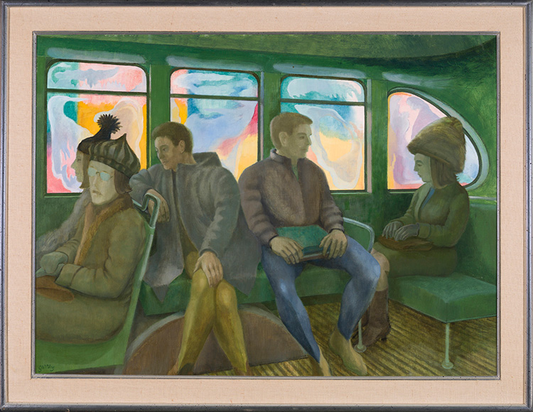 Interior of Bus with Figures by Phillip Henry Howard Surrey