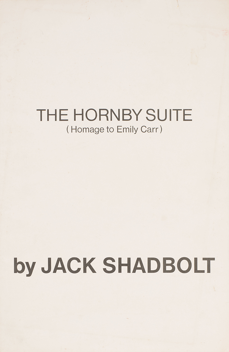 The Hornby Suite (Homage to Emily Carr): Fifteen Works by Jack Leonard Shadbolt