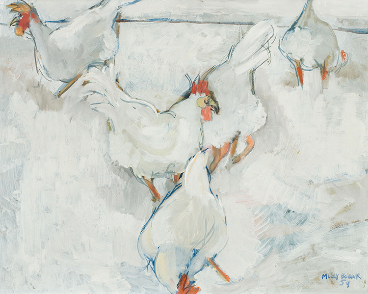 Chickens in the Snow by Molly Joan Lamb Bobak