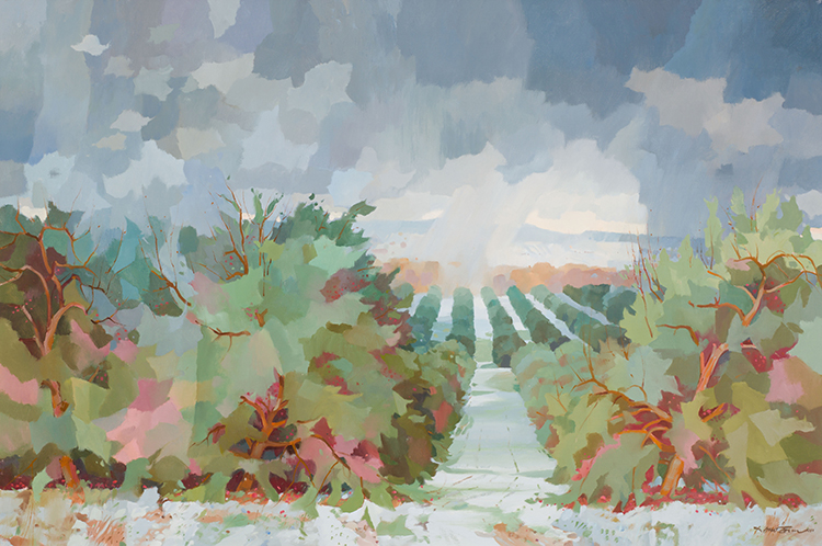 October Snow, Beaver Valley Orchard by Donald MacKay Houstoun