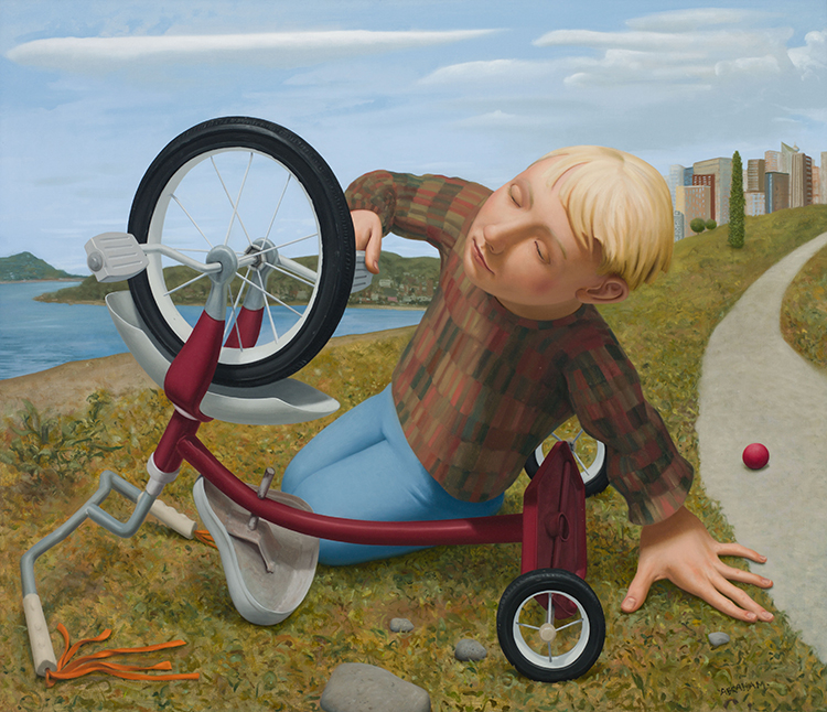 Boy with Bike by Michael Abraham