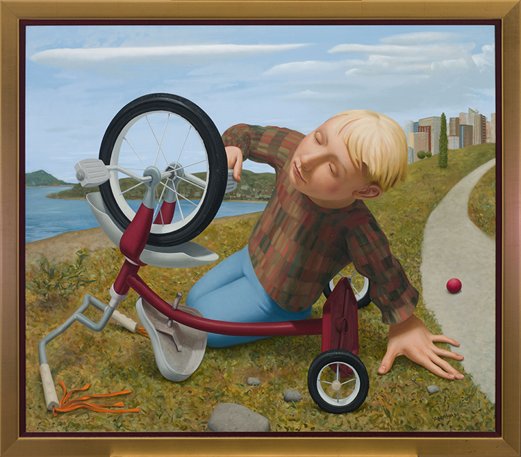 Boy with Bike by Michael Abraham