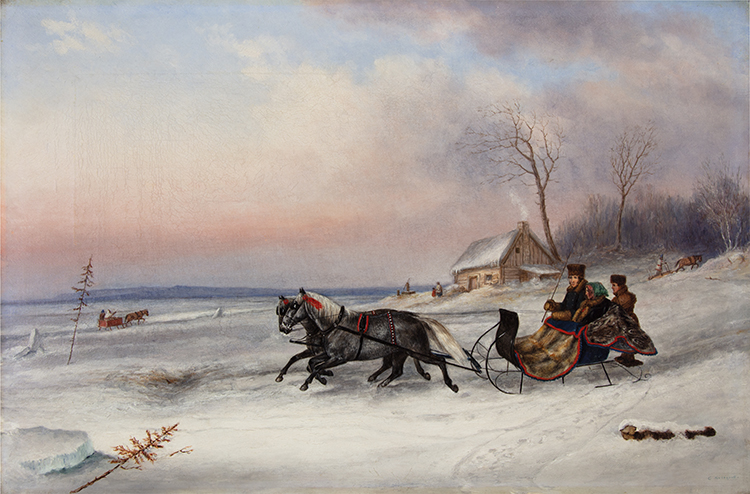 Lord and Lady Simcoe Taking a Sleigh Ride by Cornelius David Krieghoff