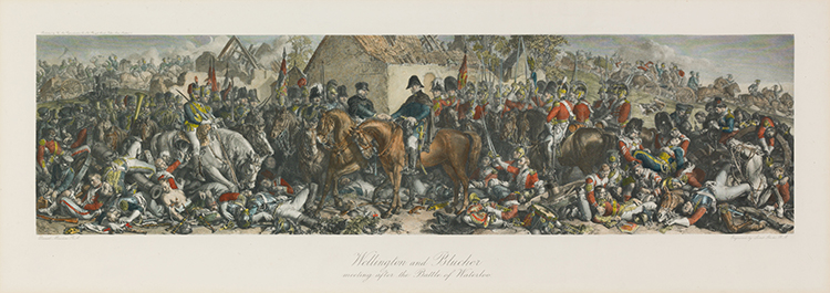 Wellington & Blucher meeting after the Battle of Waterloo by After Daniel Maclise