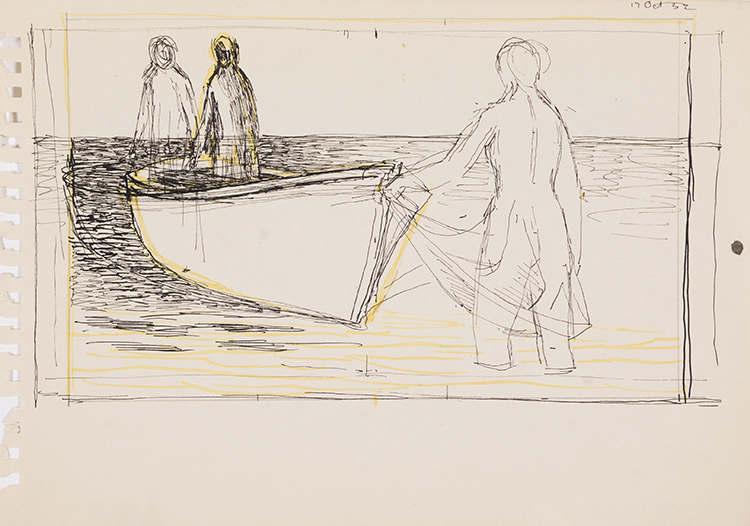 Study for Woman, Man and Boat (AC00518) par Alexander Colville