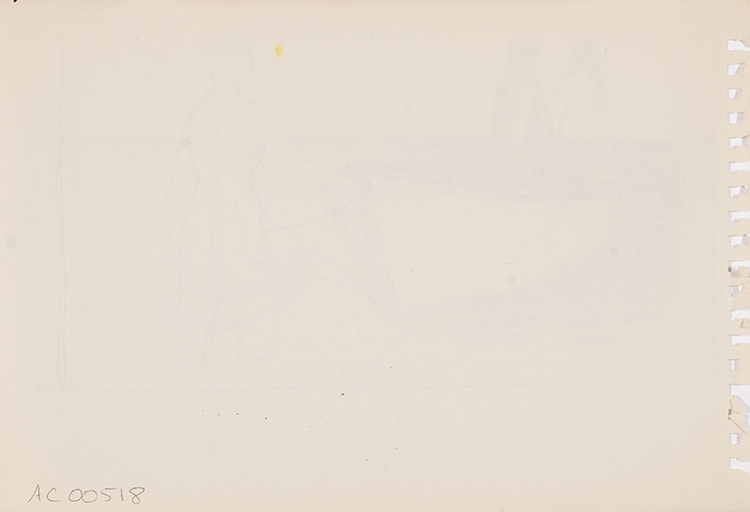 Study for Woman, Man and Boat (AC00518) by Alexander Colville