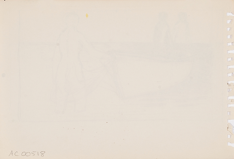 Study for Woman, Man and Boat (AC00518) by Alexander Colville