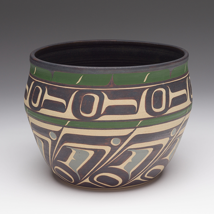 Bowl with Green Design par Judith Cranmer