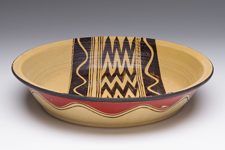 Dish with Red and Black Design by Judith Cranmer