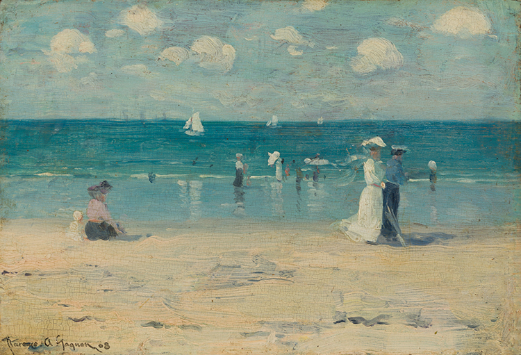 Beach Scene at Dinard par Clarence Alphonse Gagnon