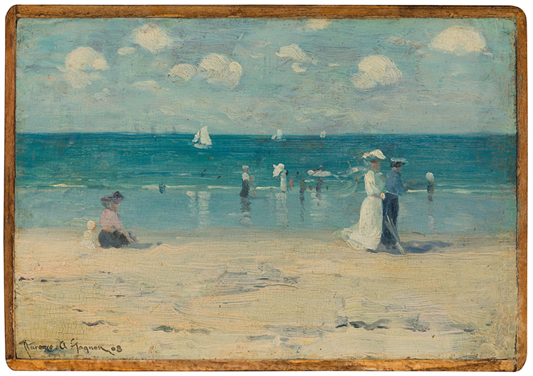 Beach Scene at Dinard by Clarence Alphonse Gagnon
