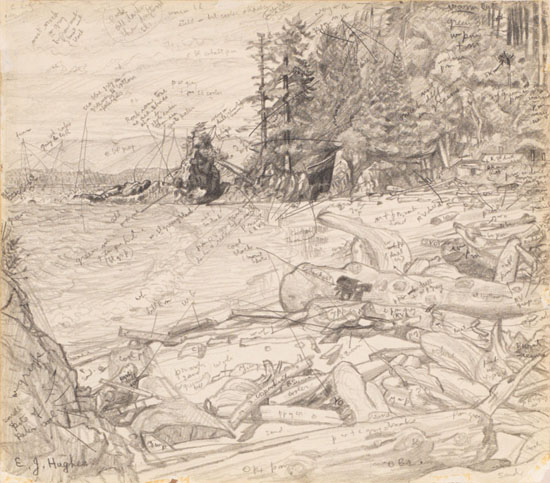 North End of Brady's Beach by Edward John (E.J.) Hughes