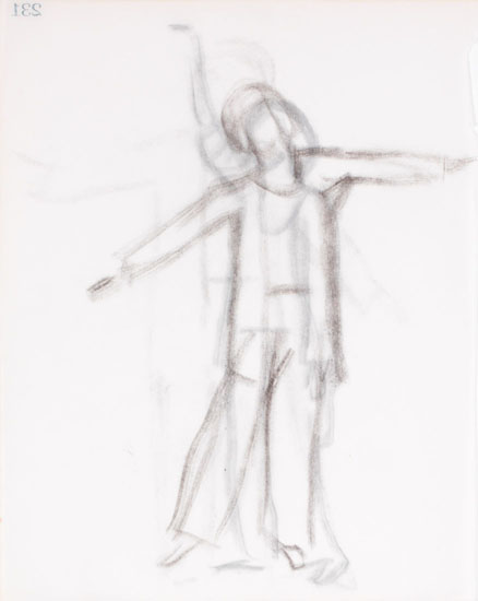 Standing Figure with One Raised Arm / Standing Figure with Raised Arms (verso) by William Goodridge Roberts
