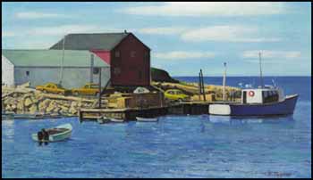 Lobster Packing Plant, Indian Harbour, N.S. by Frederick Bourchier Taylor sold for $2,588