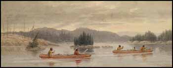 Indians Traveling by Canoe by Frederick Arthur Verner vendu pour $18,400