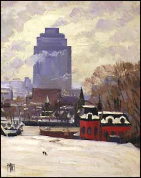 Looking South Over the Reservoir from Pine Ave., Near McTavish St., Montreal by Frederick Bourchier Taylor sold for $2,875