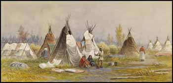 Ojibwa Wigwams, Time of Treaty with Governor, 1873 by Frederick Arthur Verner vendu pour $17,550