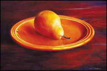 Yellow Pear on a Yellow Plate by Mary Frances Pratt sold for $59,000