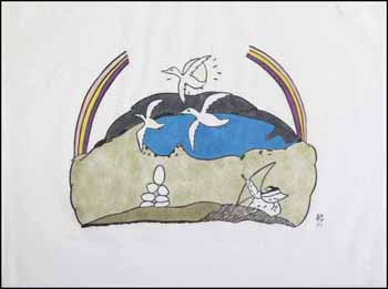 Hunting After the Rain (02557/2013-1713) by Napachie Pootoogook sold for $313