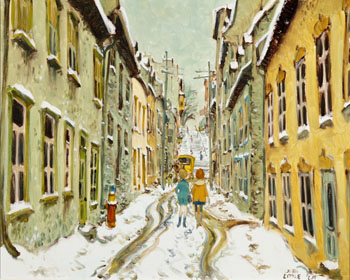 La petite rue Champlain, Quebec by John Geoffrey Caruthers Little sold for $50,150