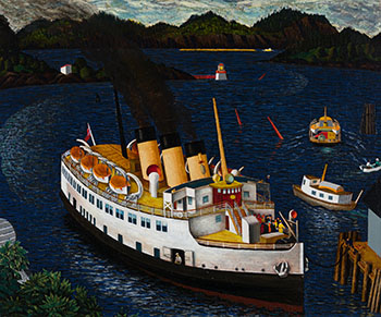 Steamer Arriving at Nanaimo by Edward John (E.J.) Hughes sold for $841,250