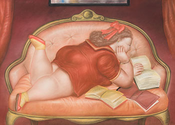Girl Reading Her Diary by Fernando Botero