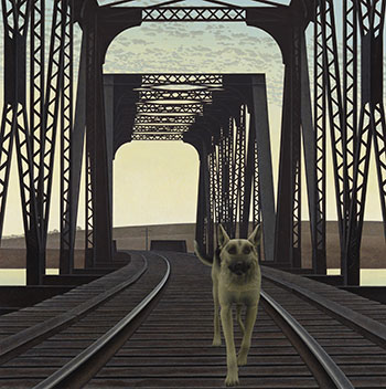 Dog and Bridge by Alexander Colville