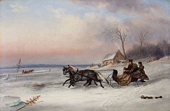 Lord and Lady Simcoe Taking a Sleigh Ride by Cornelius David Krieghoff