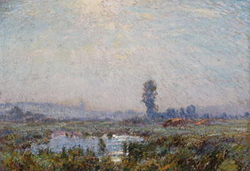 Matinée brumeuse, septembre, Arthabaska (Misty Morning, September) by Marc-Aurèle de Foy Suzor-Coté sold for $61,250