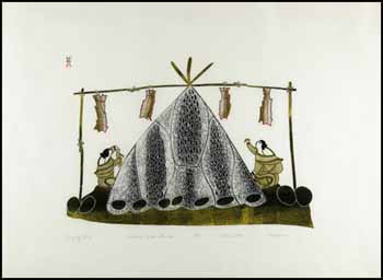 Drying Fish by Napachie Pootoogook sold for $344