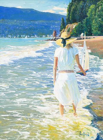 Wader at Third Beach by Ron Hedrick sold for $5,000