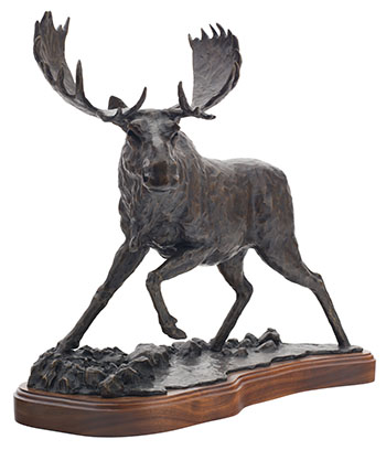 Startled Bull Moose by Peter Sawatzky sold for $4,063