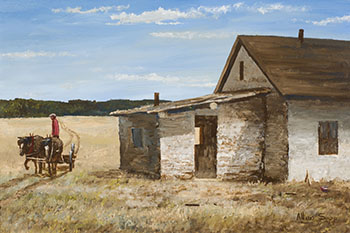 Going By Sam Bear's Place at R.P.R. by Allen Sapp sold for $8,125