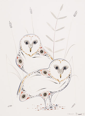 Two Owls by Eddy Cobiness vendu pour $1,750