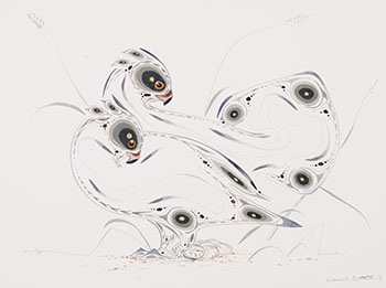 Hawks on Nest with Eggs by Eddy Cobiness sold for $2,250