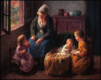 Young Mother and her Three Children by Bernard Pothast