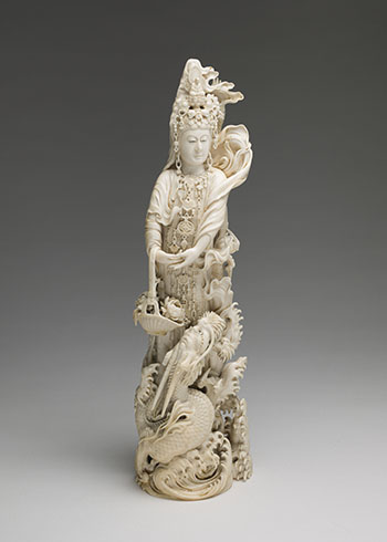 A Magnificent Japanese Ivory Carved Okimono of Kannon, Tokyo School, Meiji Period, Circa 1905 by  Japanese Art vendu pour $20,000
