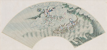 Fan Painting of Female Immortals, 19th Century by  Chinese School