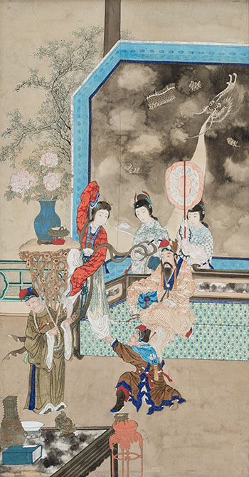 Palace Scene, 19th Century by  Chinese School vendu pour $875