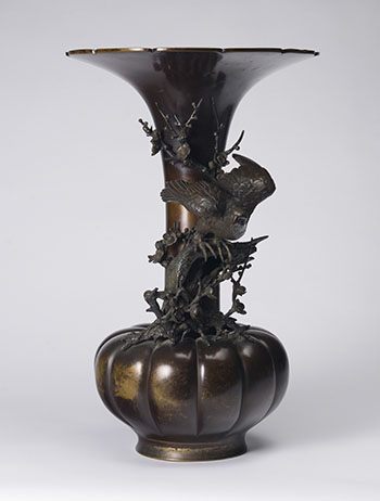 A Large Japanese Bronze Trumpet Vase, Signed Kozan, Meiji Period, Late 19th Century by  Japanese Art sold for $8,750